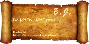 Boján József névjegykártya